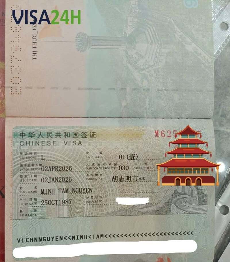 Kết quả visa trung quốc thành công
