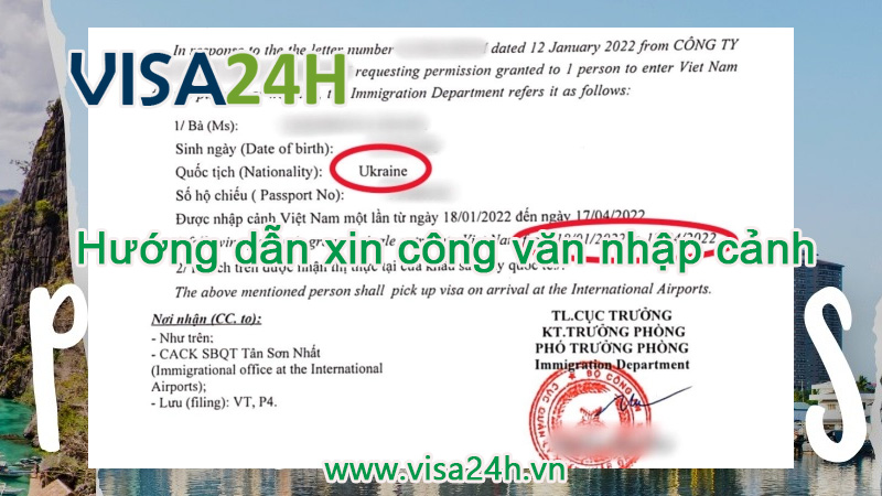 Hướng dẫn xin công văn nhập cảnh